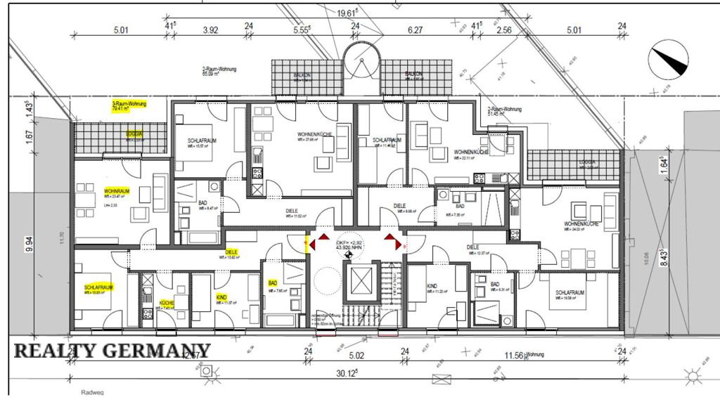 3-комн. квартира в новостройке в Дюссельдорфе, 82 м², фото №2, объявление №105145446