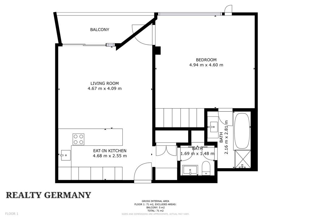 2-комн. квартира в Митте, 75 м², фото №1, объявление №107073372