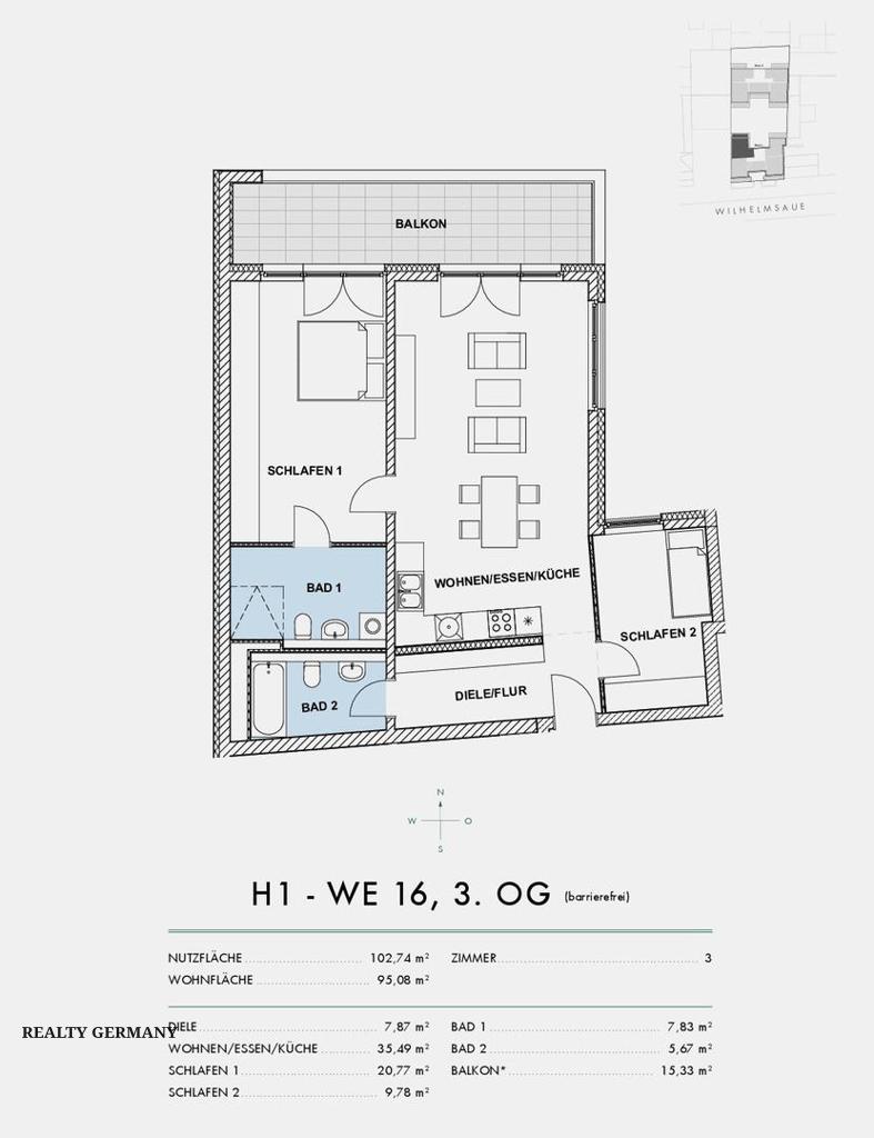 3-комн. квартира в новостройке в Шарлоттенбург-Вильмерсдорфе, 103 м², фото №8, объявление №73172064