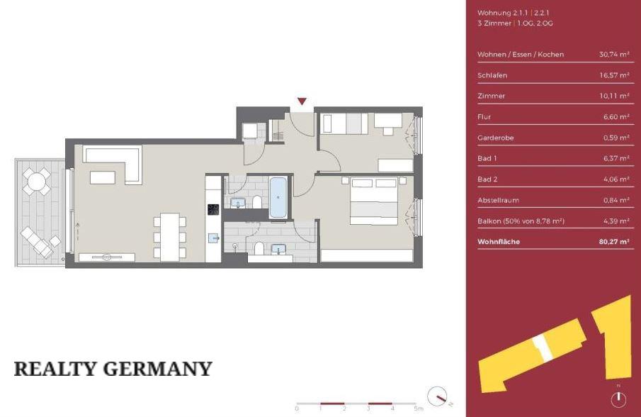 3-комн. квартира в Кёльне, 80 м², фото №10, объявление №105180558
