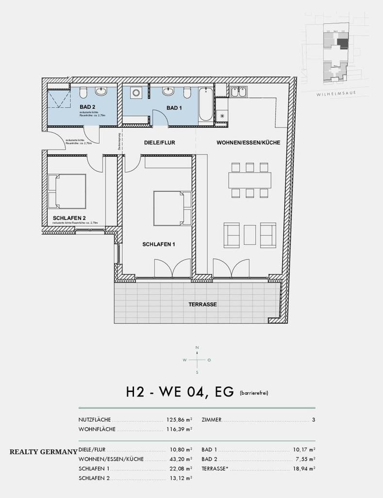 3-комн. квартира в новостройке в Шарлоттенбург-Вильмерсдорфе, 125 м², фото №8, объявление №73172106