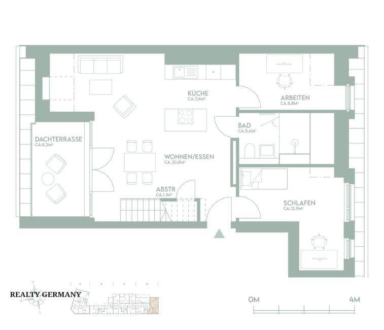 4-комн. пентхаус в Дюссельдорфе, 97 м², фото №3, объявление №105170436